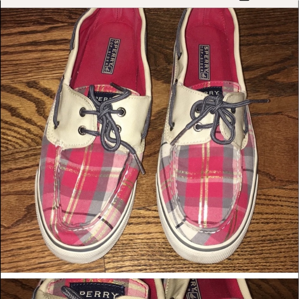 Sperry Topsider Madras Plaid Shoes